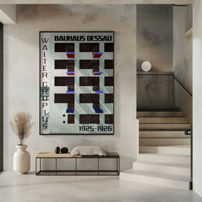 Bauhaus Dessau architecture in vintage magazine style IV Poster