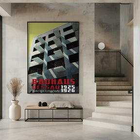 Bauhaus Dessau architecture in vintage magazine style VIII Poster