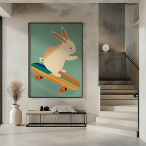 Bunny On Skateboard Poster