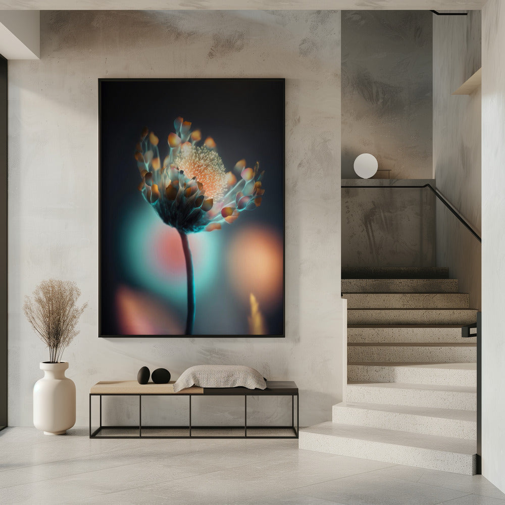 Colorful Glowing Flower Poster