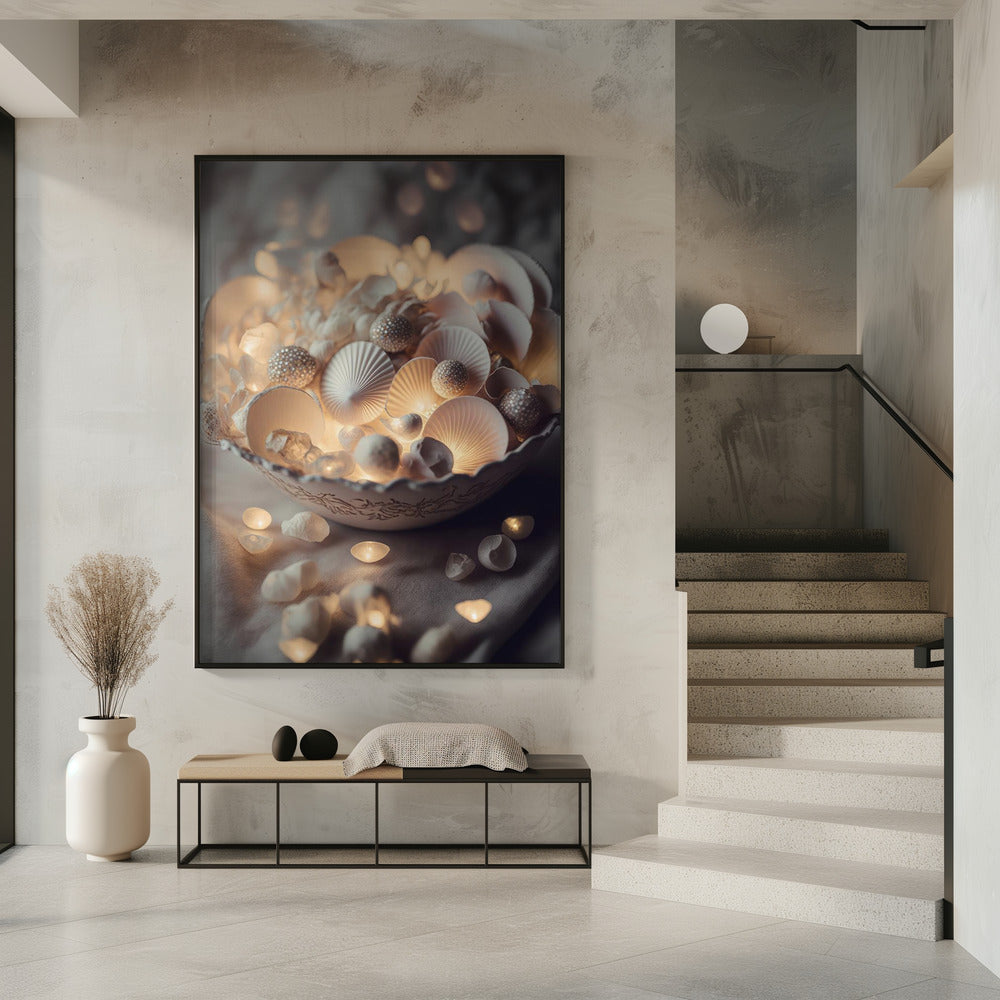 Glowing Sea Shells Poster