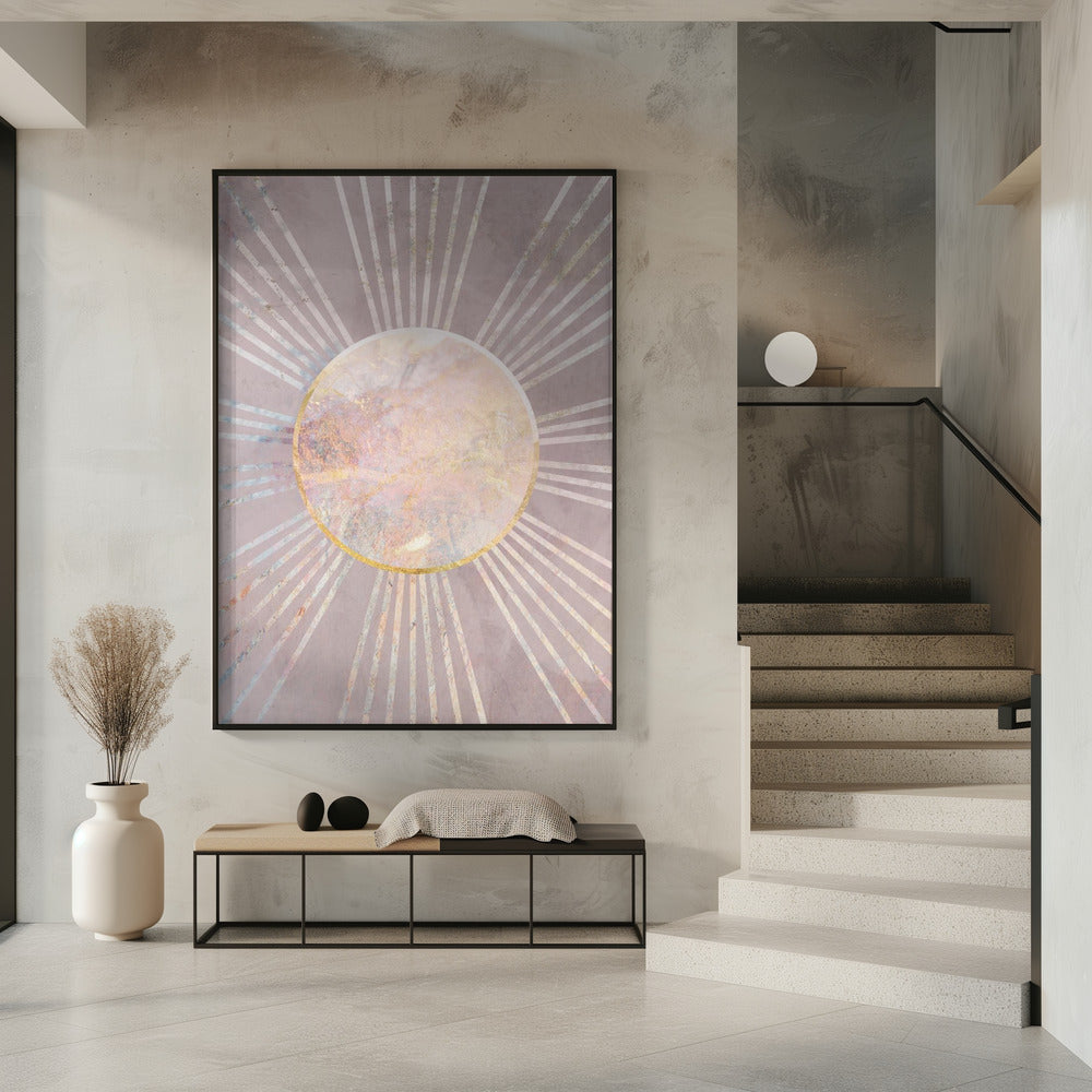 Pink Sun Rays Poster