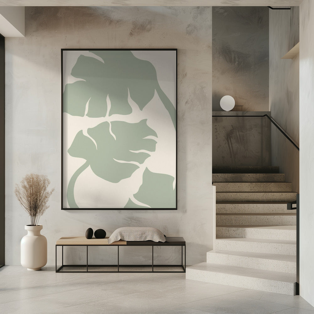 Monstera Sage Green Poster