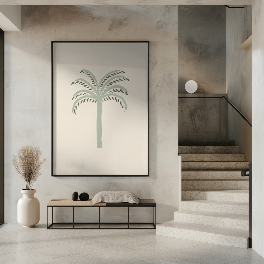 Palm Beige and Green Poster