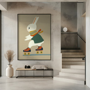 Inline Skating Bunny Poster