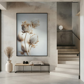 Beige Felt Flowers Poster