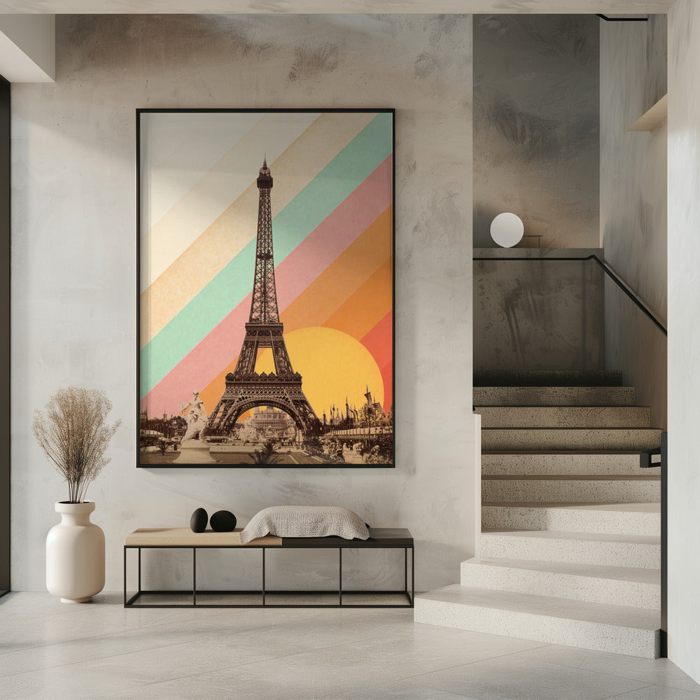 Eiffel Tower Rainbow Poster