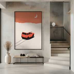 Car In Desert Poster