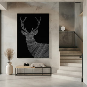 Stag Black Poster