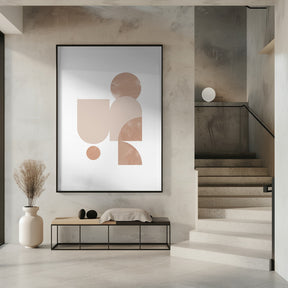 Beige Geometric Art Poster