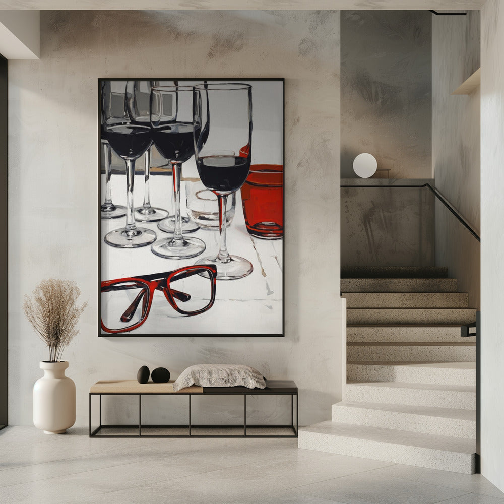 Still Life With Red Glasses Poster