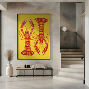 Langoustines On Yellow Poster