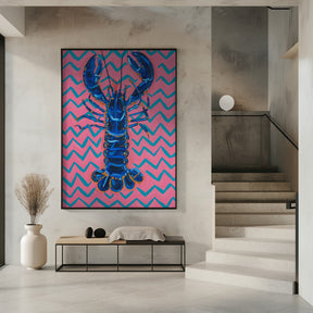 Lobster On Zigzag Poster