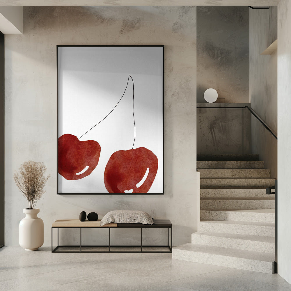 Isolated Cherries Poster