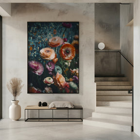 Flowers And Mosaic Poster