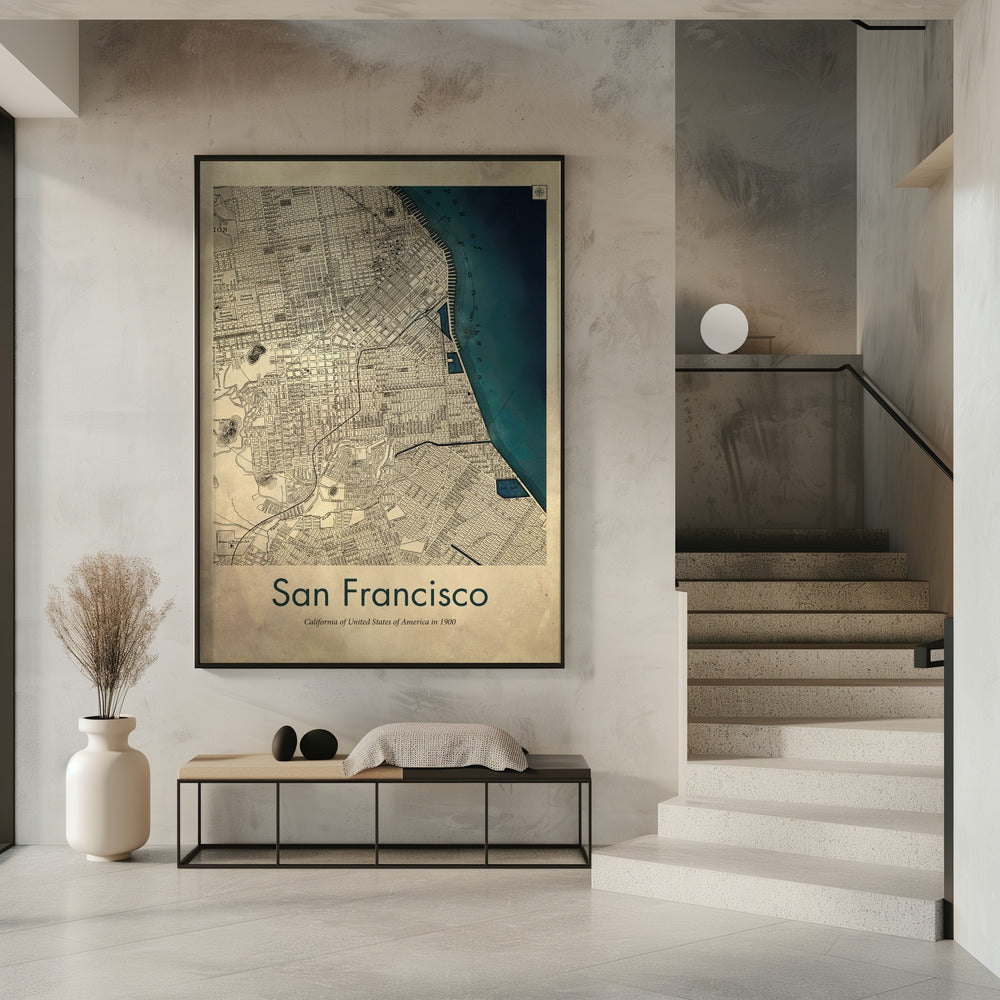 San Francisco retro map Poster