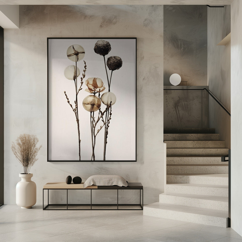 Glass Ball Flowers Poster