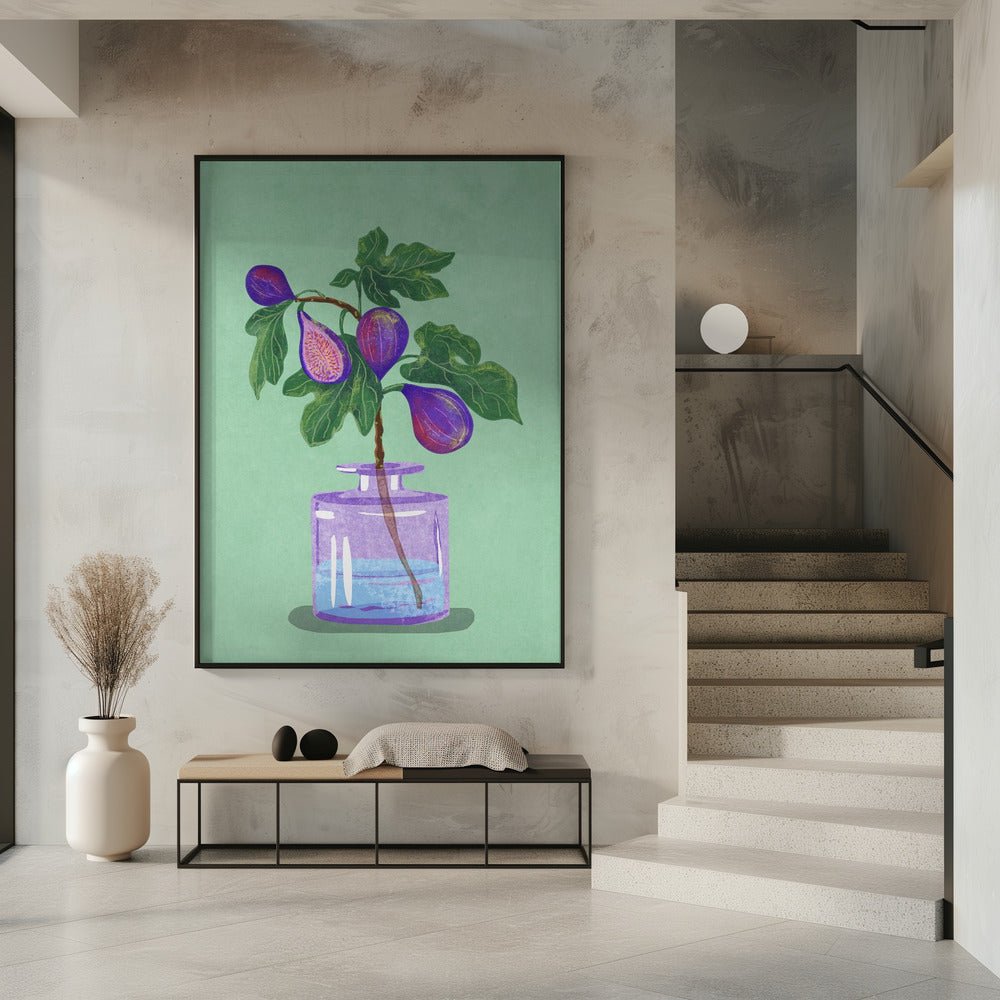 Figs Branch In Vase Poster