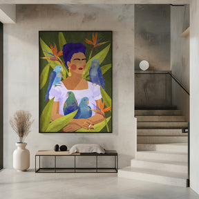 Frida and birds Poster