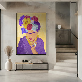 Frida and flowers Poster