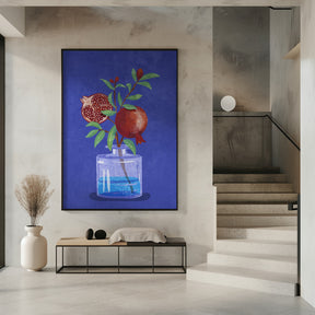 pomegranate in Vase Poster