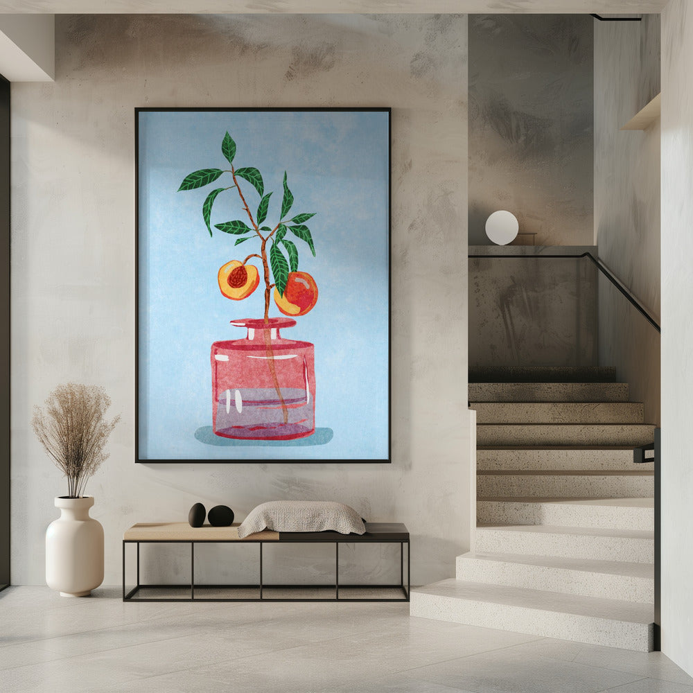 Peach Tree in Vase Poster