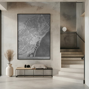 Map of Barcelona (Spain) in gray vintage style Poster