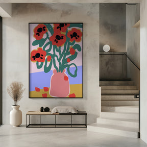 Poppy In Pink Vase Poster