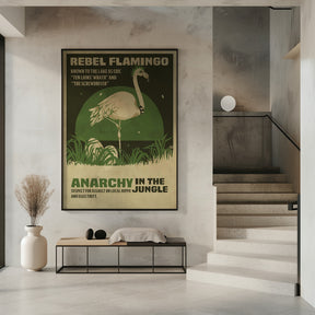 Flamingo rebel print Poster