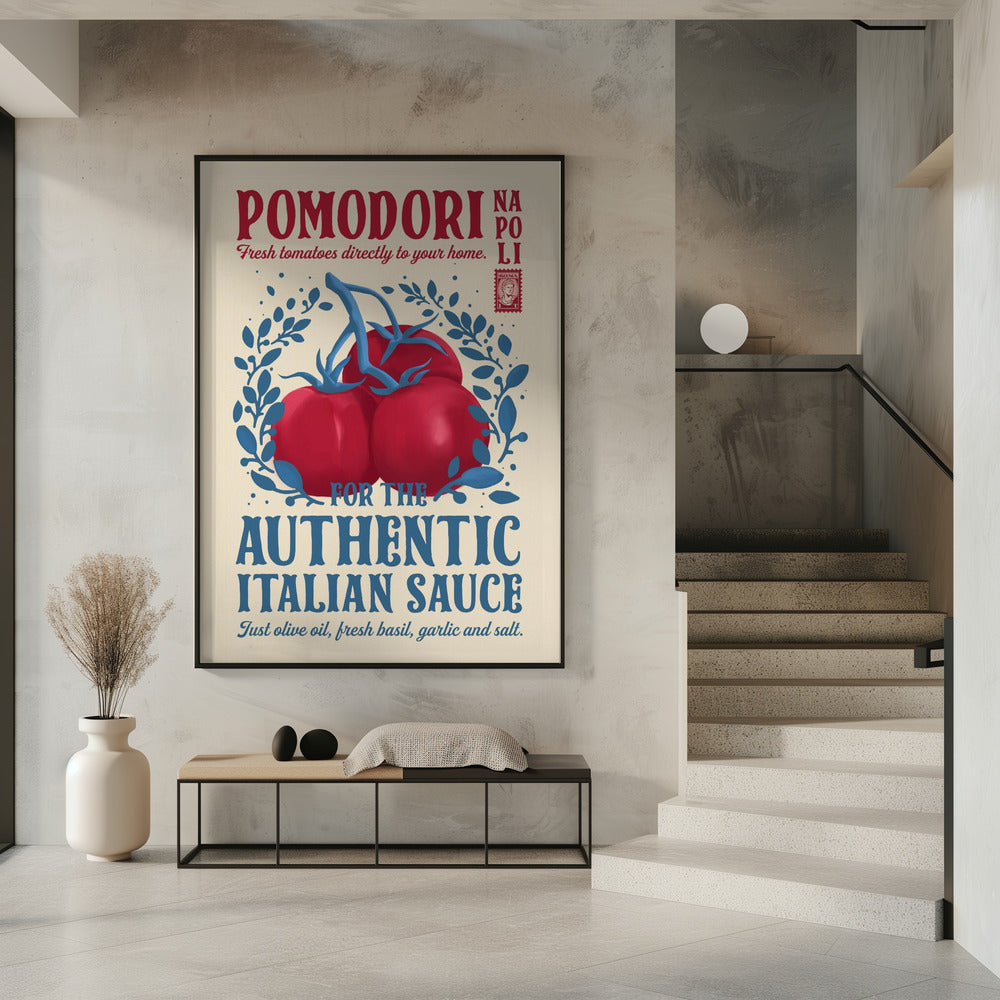 Pomodori Kitchen print Poster