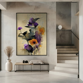 Purple Dry Flowers Poster