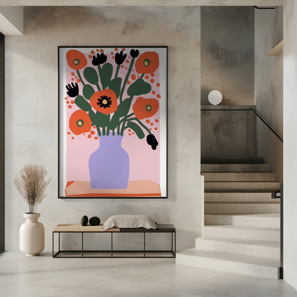 Poppy In Purple Vase Poster