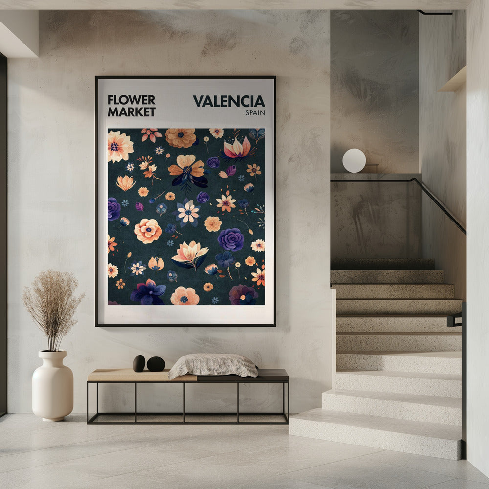 Flower Market- Valencia Poster