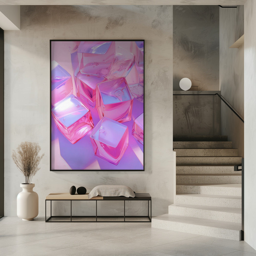 Pink Ice Cubes Poster