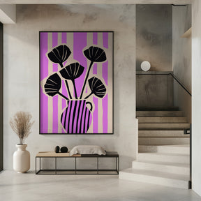 Stripes Still Life Purple Poster