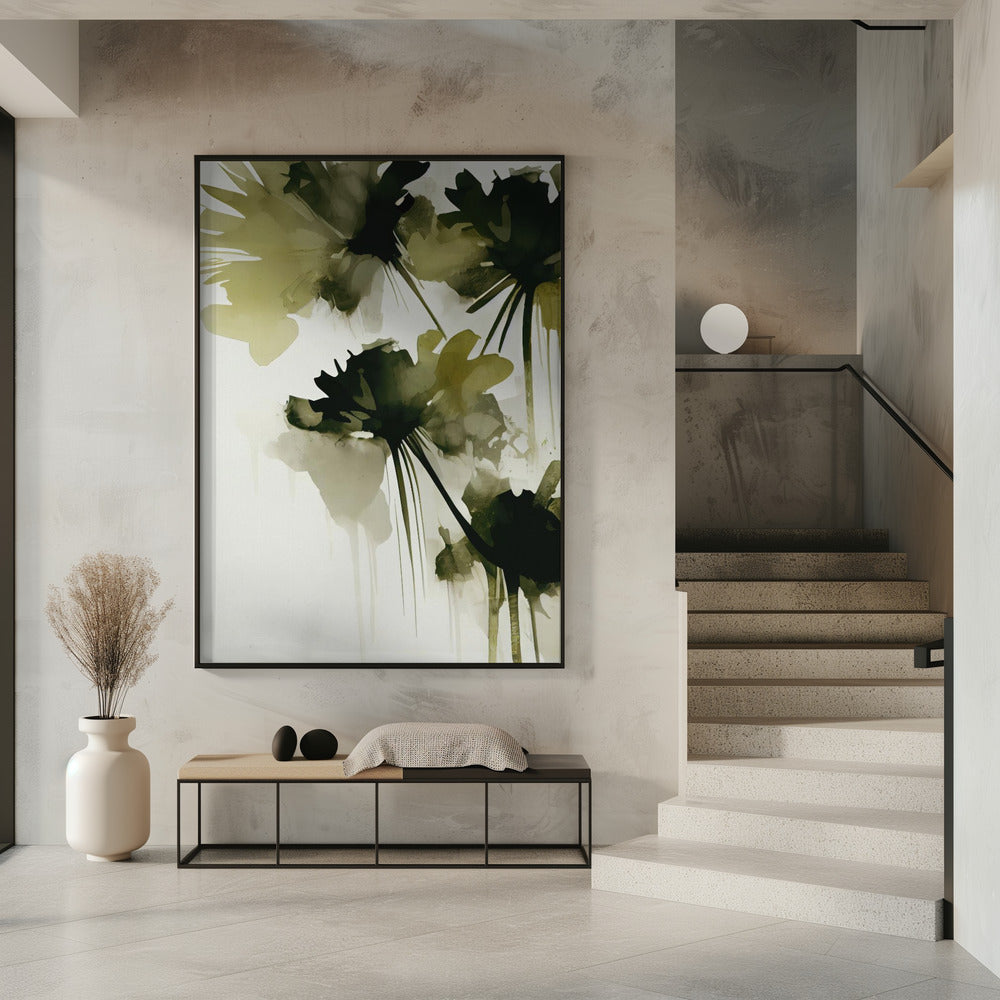 Green Flowers Poster