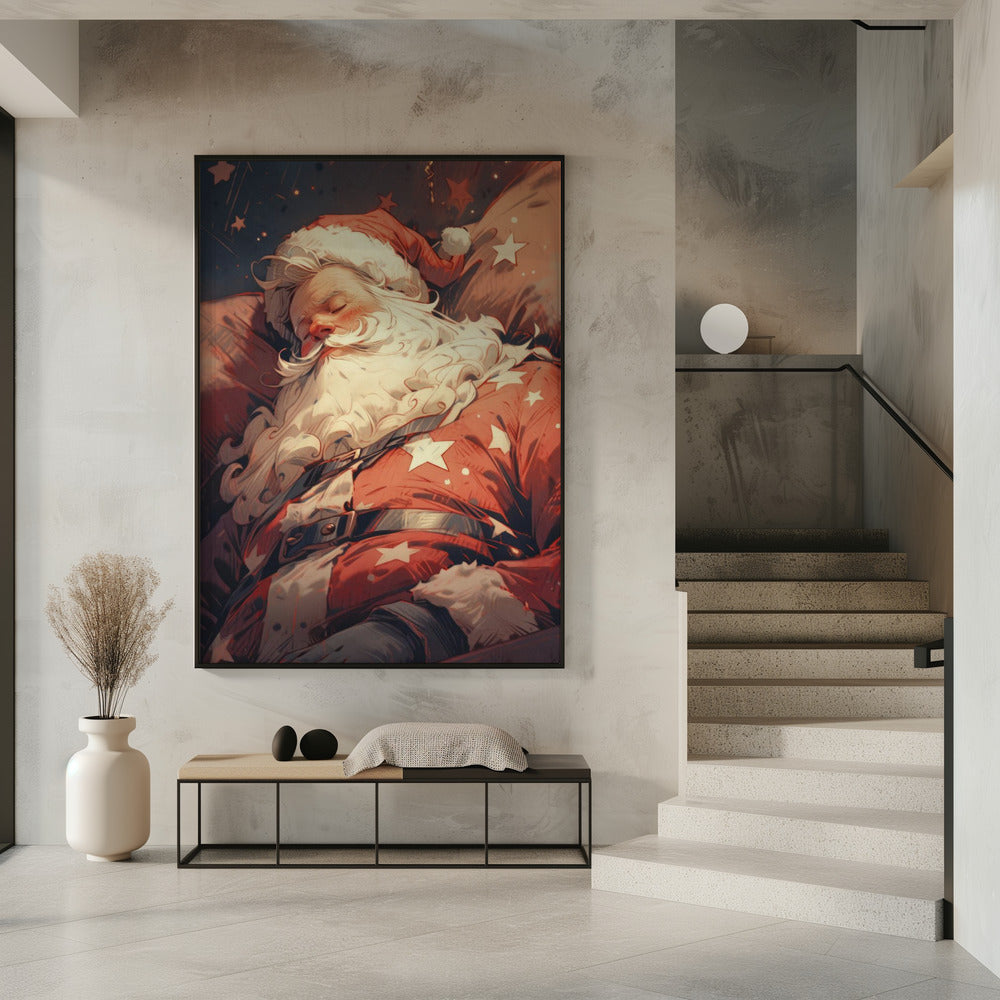 Sleeping Santa Poster