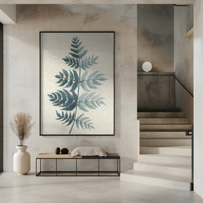 Teal watercolor fern 4 Poster