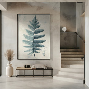 Teal watercolor fern 6 Poster