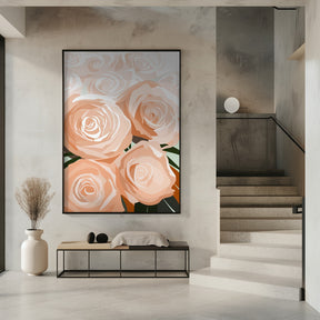 Coral roses Poster