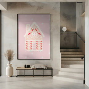 Pink Gingerbread House Poster