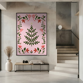 Pink Christmas Tree Poster