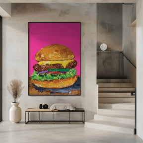 Burger Pink Poster