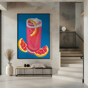 Grapefruit Paloma Blue Poster