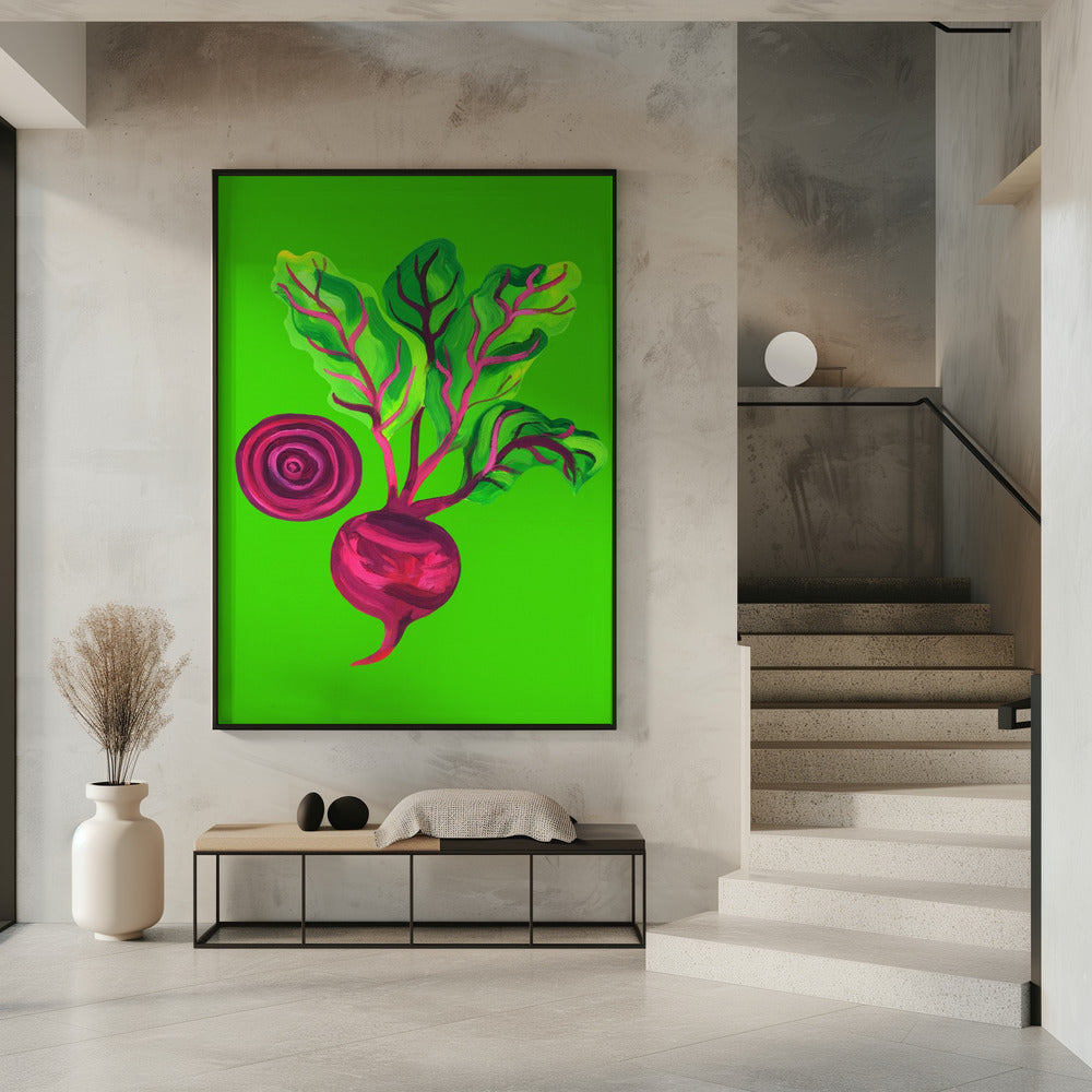 Beetroot Swirl Green Poster