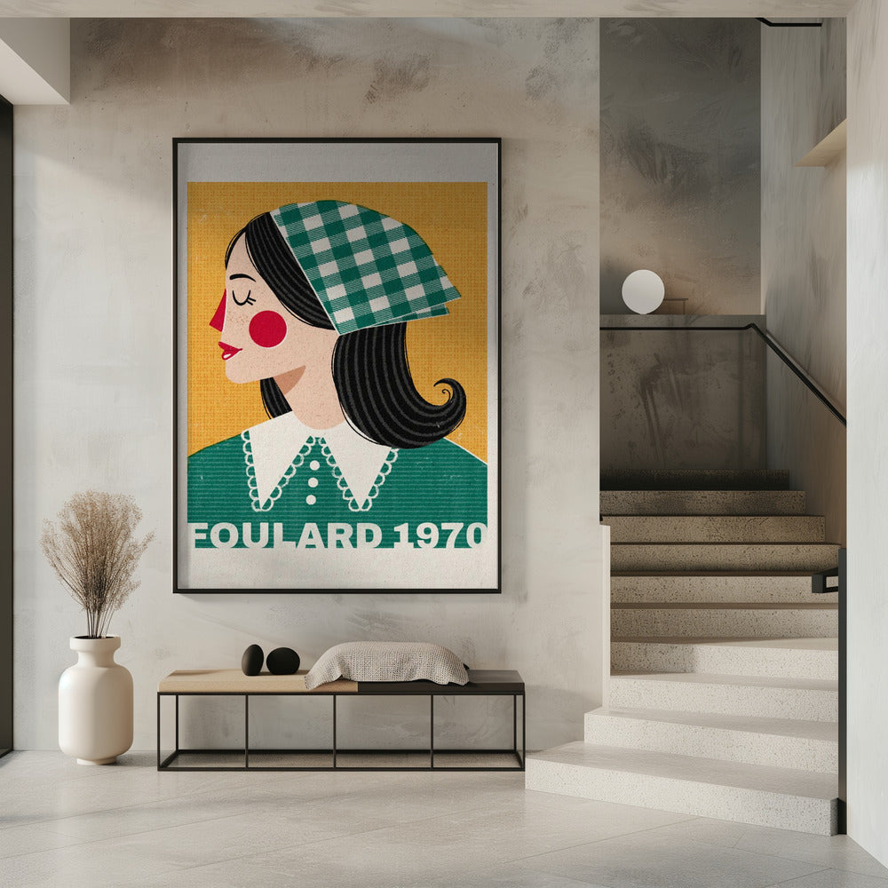 Foulard French Fashion Portrait Poster