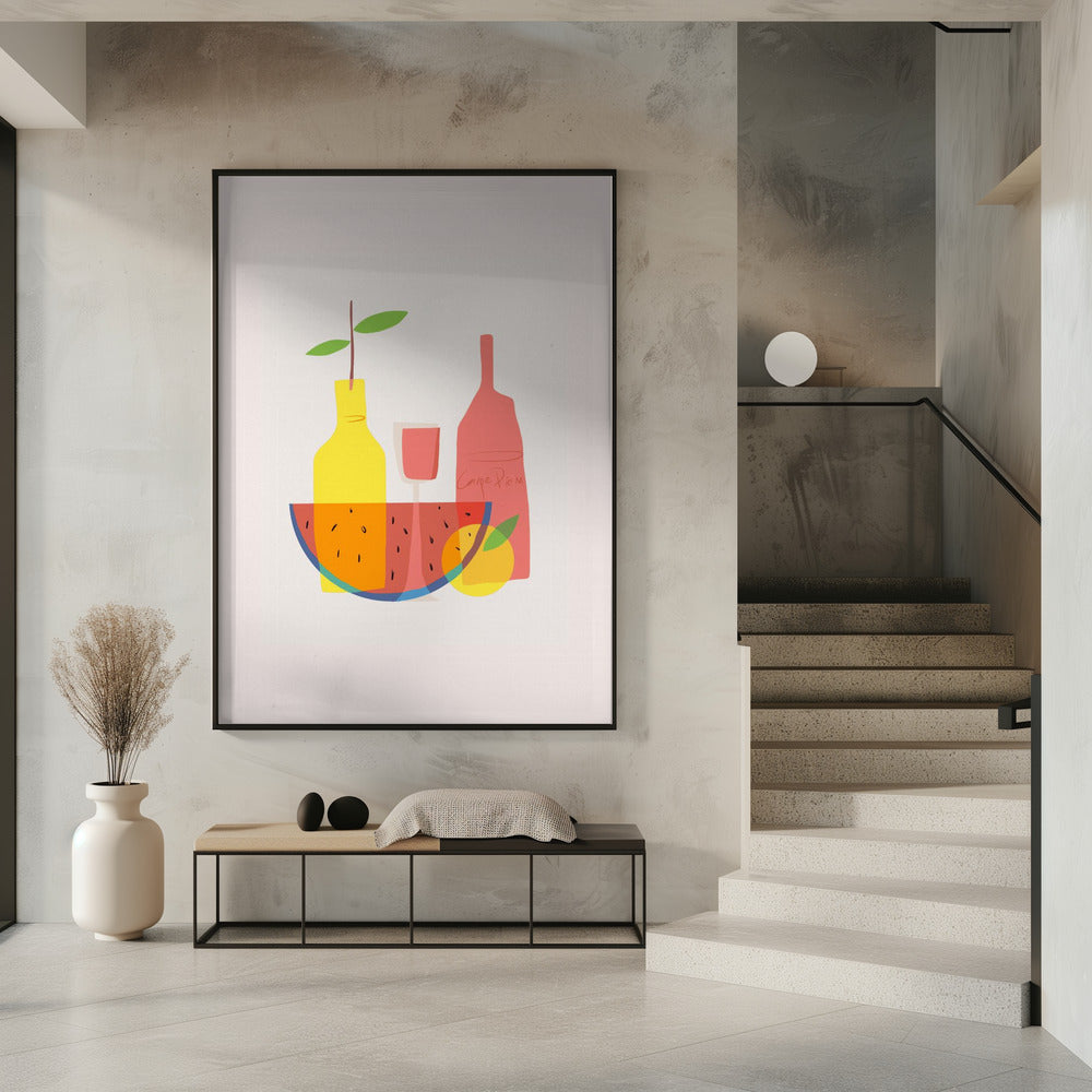 Still Life With Wine and Bottles Poster