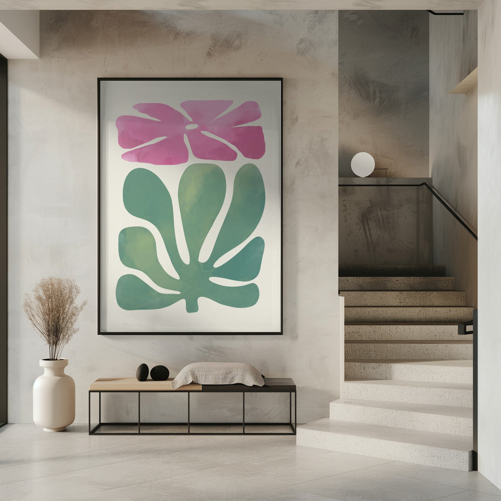 Watercolor Pink Floral Poster