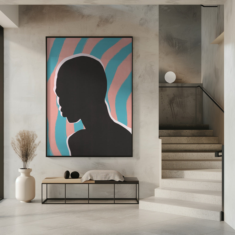 Anonymous Portrait In Neon Lights Poster