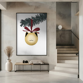 Meowrry bauble (gold white) Poster